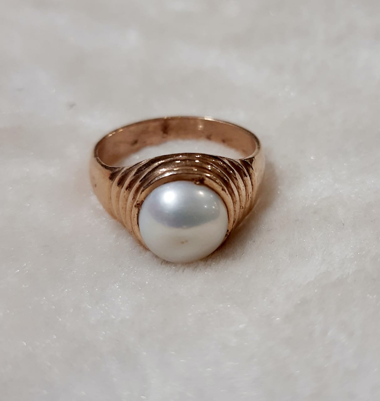 Floral Pearl Ring - Moon Flowers | NOVICA